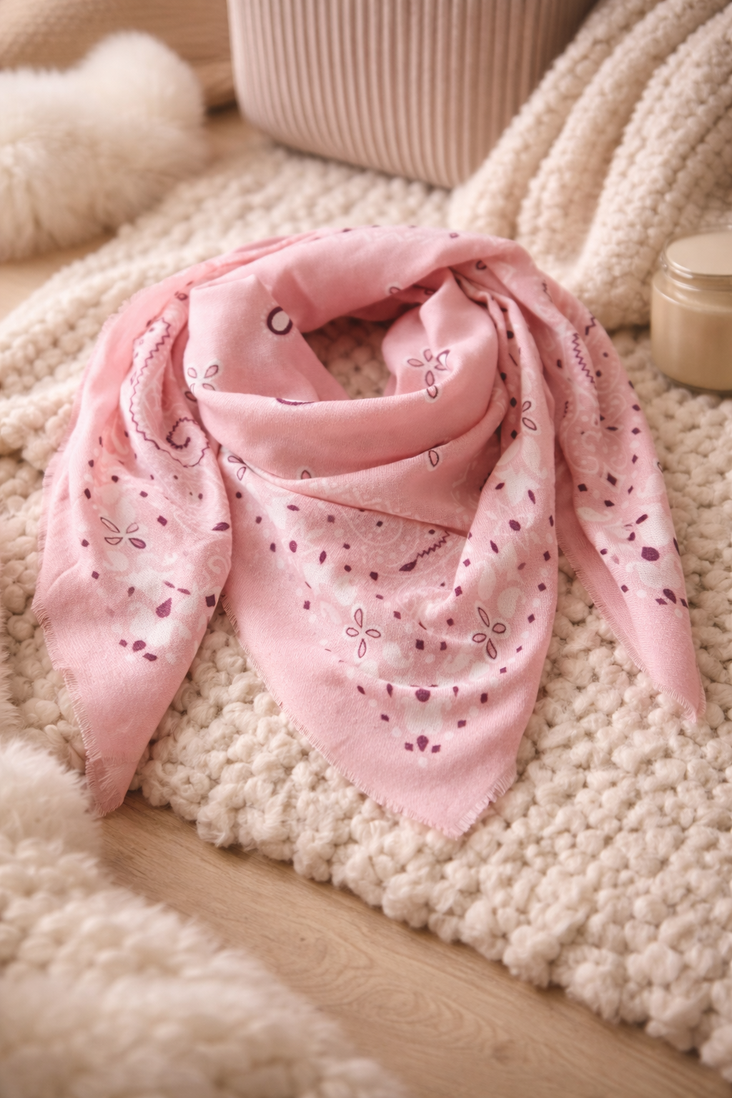 Foulards élégants avec impression flamant rose blanc pour l Foulards élégants avec impression flamant rose blanc pour l