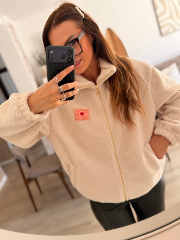 Veste teddy beige