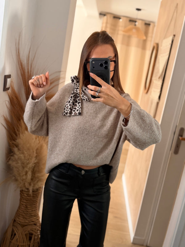 Pull louis taupe