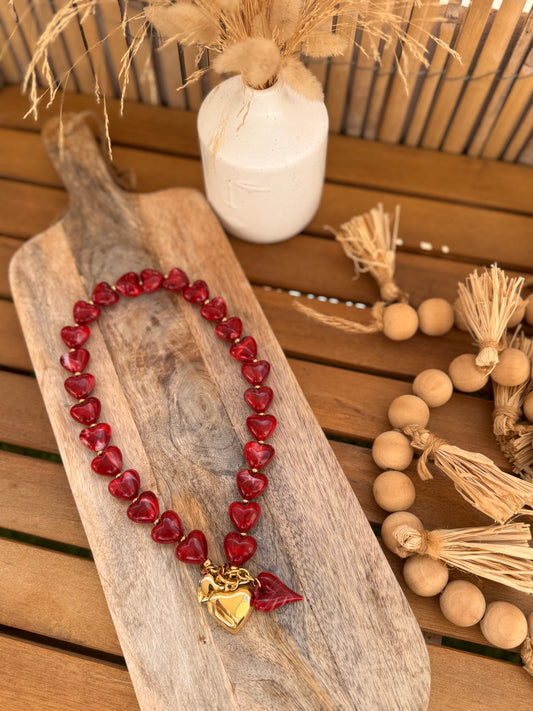 COLLIER THÉO ROUGE