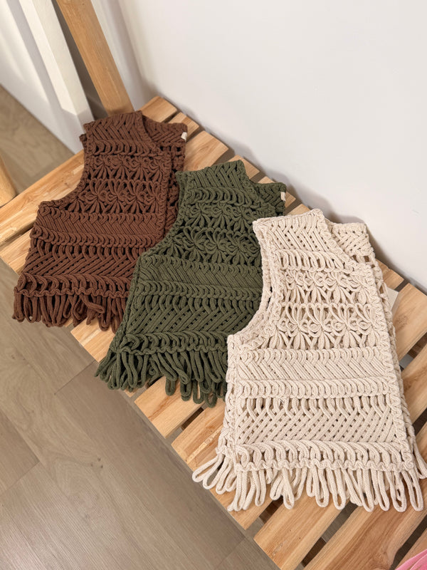 Gilet I crochet marron