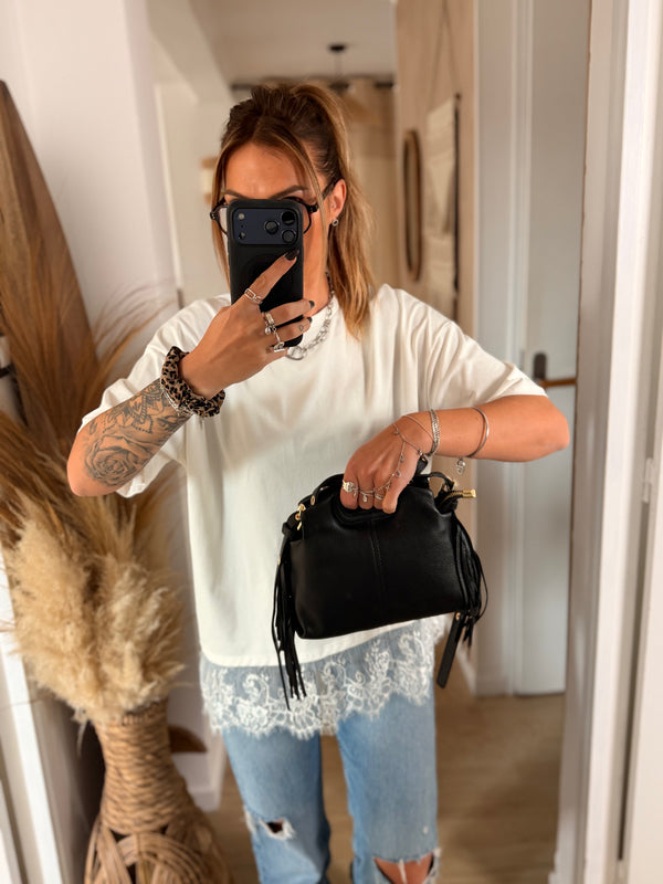 T-shirt I Dentelle blanc