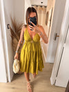Robe courte I Flora vert olive