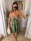 Robe courte I Flora kaki