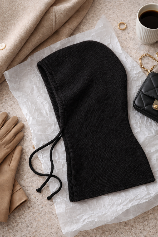 Cagoule I Maille douce noir