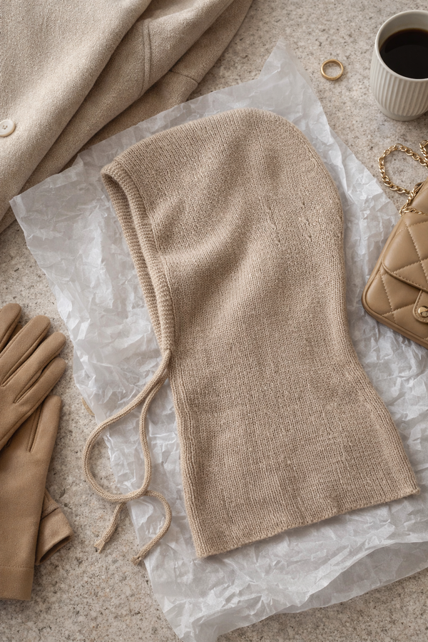 Cagoule I Maille douce beige