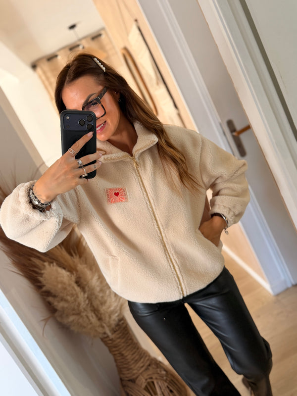Veste teddy beige