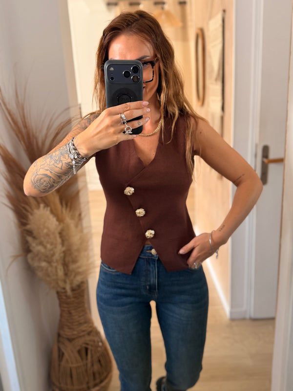 Top Anaé marron