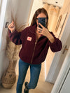 Veste teddy bordeaux