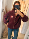 Veste teddy bordeaux