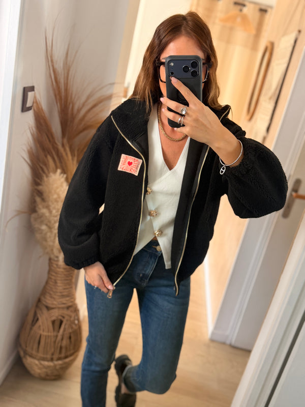 Veste teddy noir