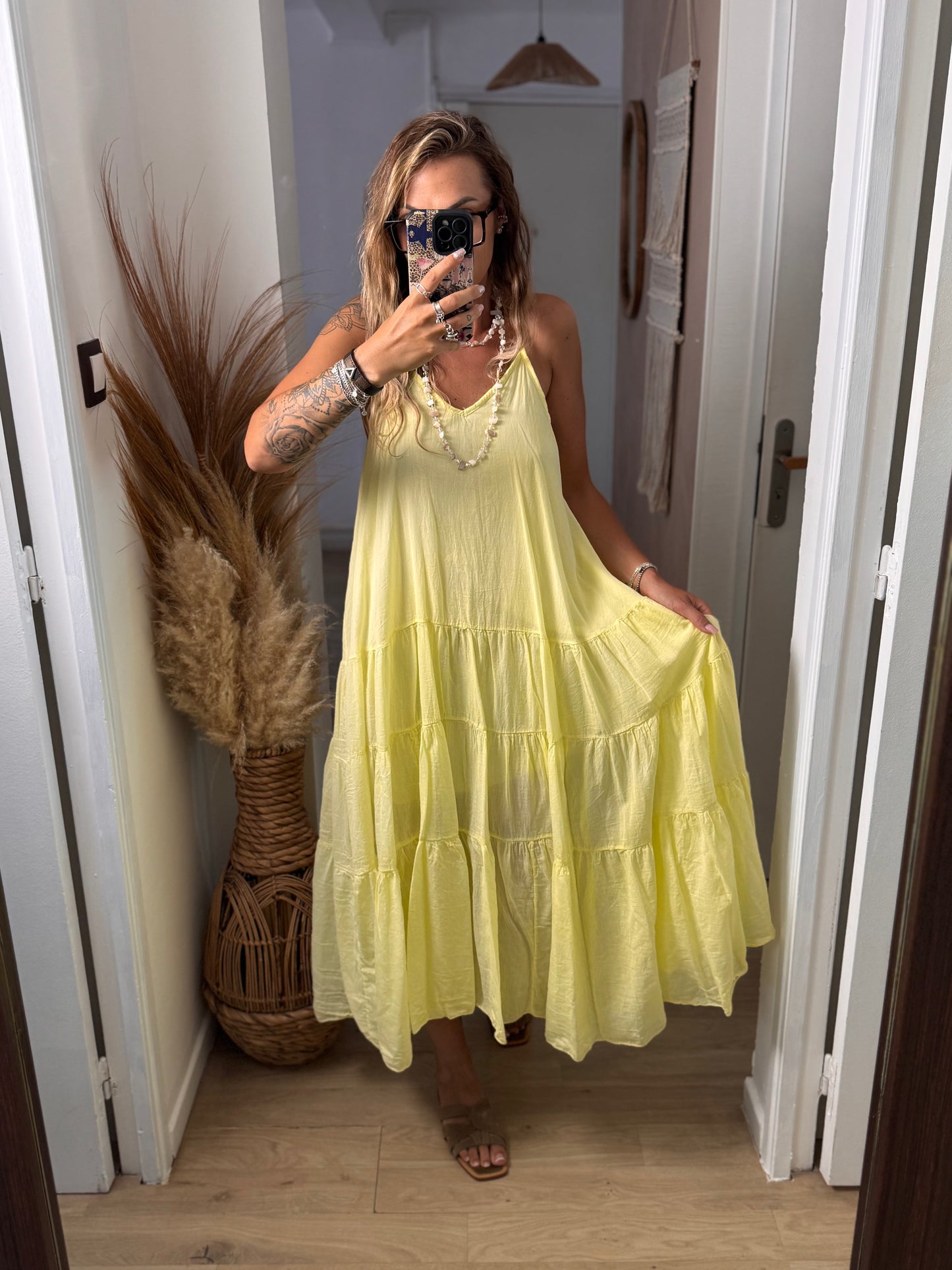 ROBE LONGUE SOLÈNE JAUNE