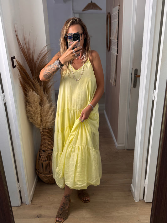 ROBE LONGUE SOLÈNE JAUNE