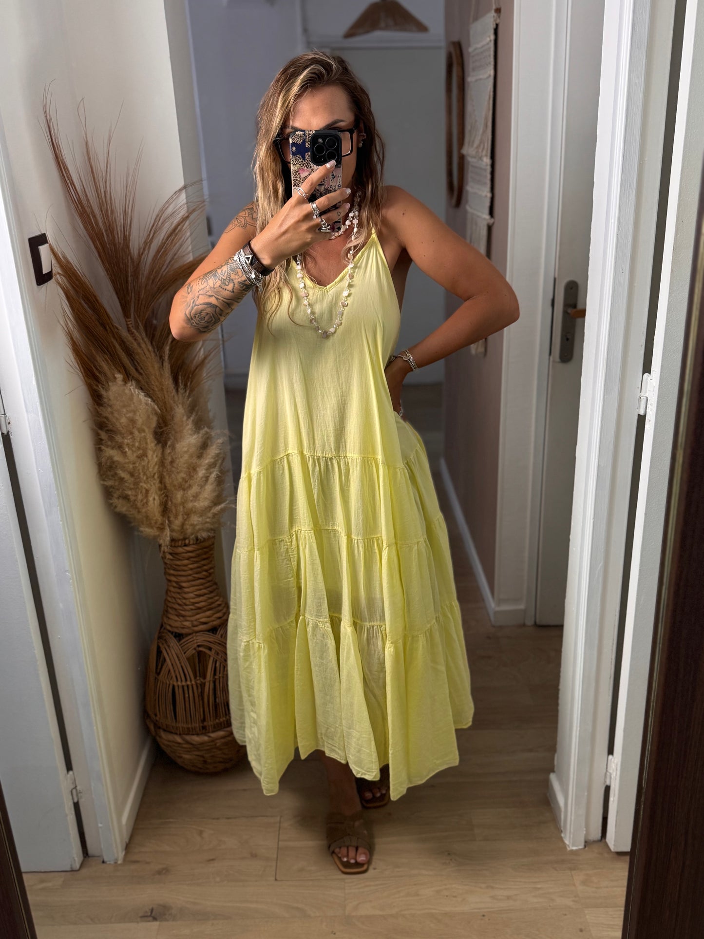 ROBE LONGUE SOLÈNE JAUNE