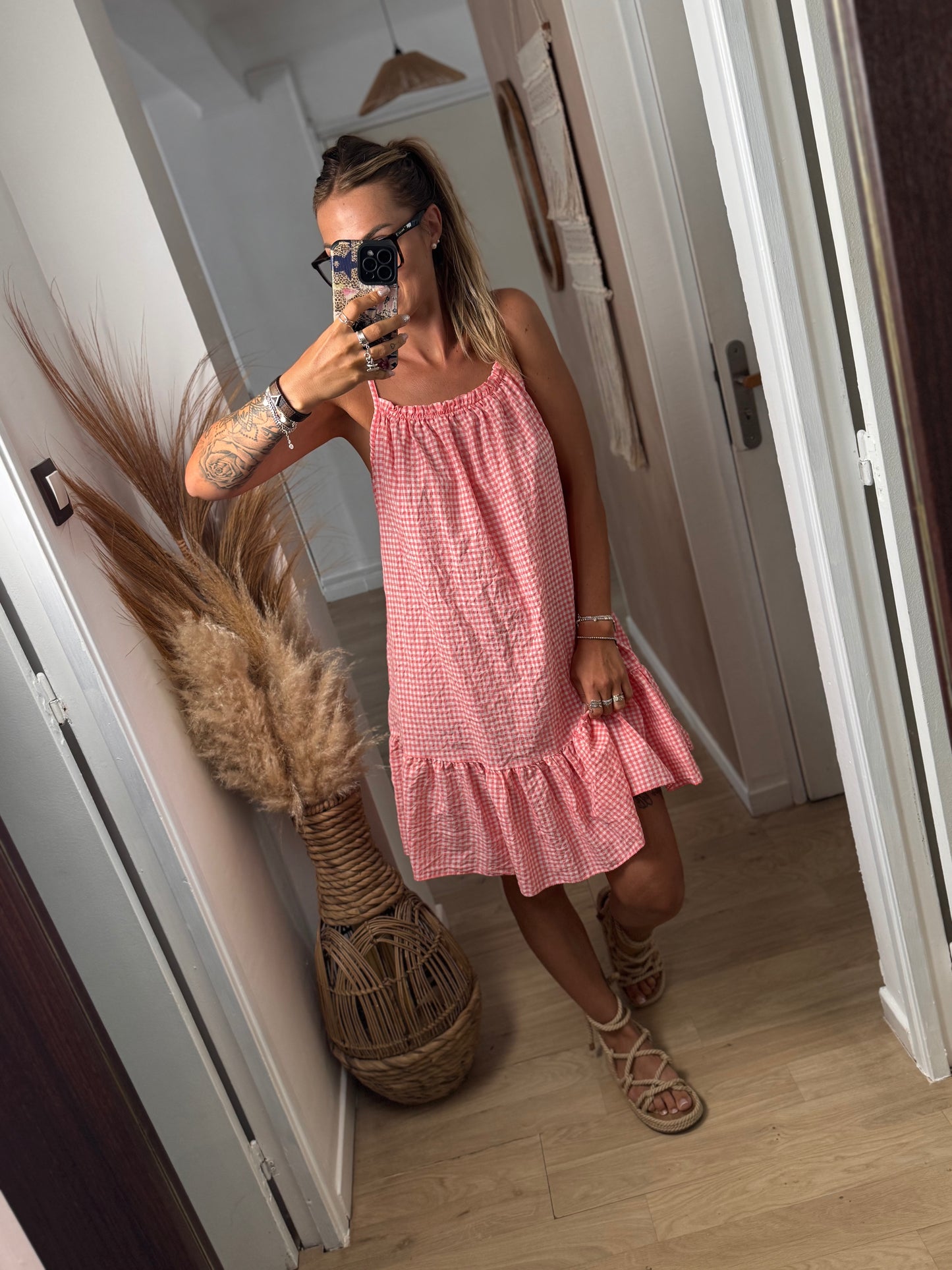 ROBE VICHY ROSE