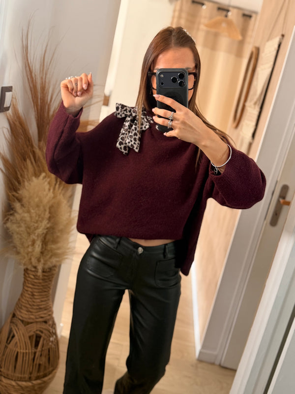 Pull louis aubergine