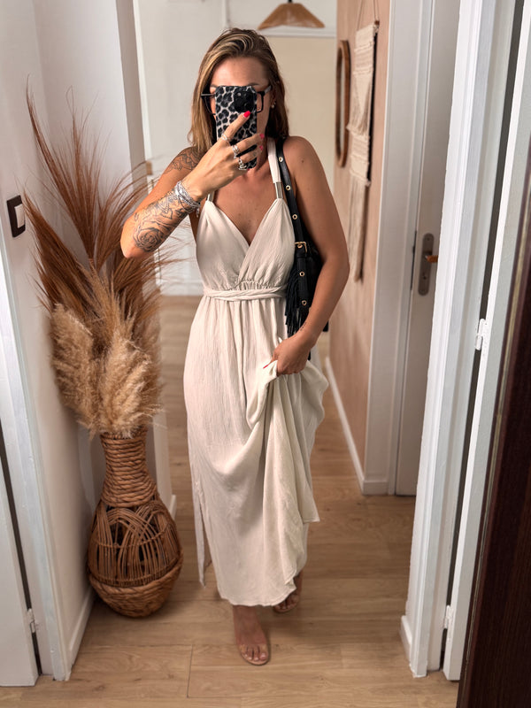 ROBE LONGUE BEIGE LOANNE