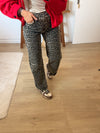 Jeans wide leg "Léopard"