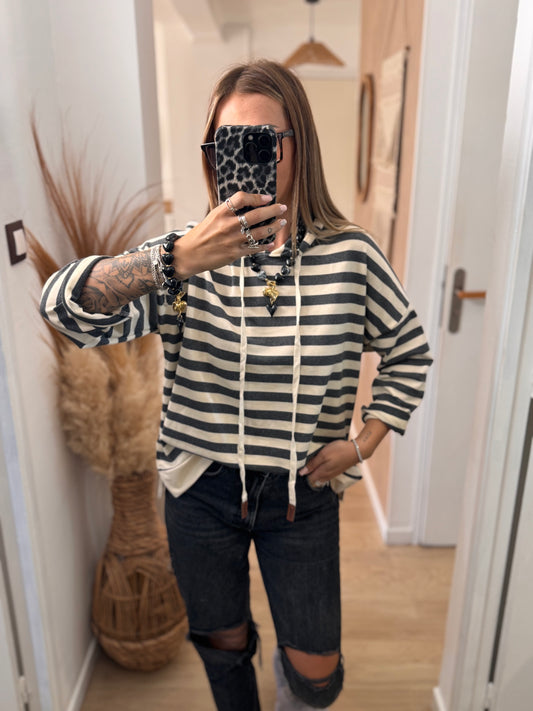 PULL À CAPUCHE GRIS