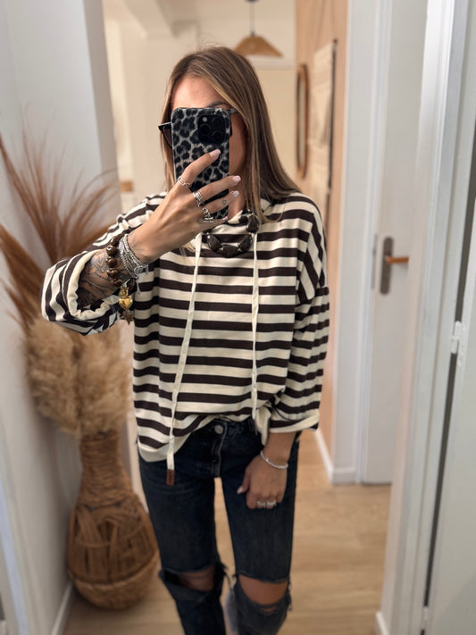 PULL À CAPUCHE CHOCO