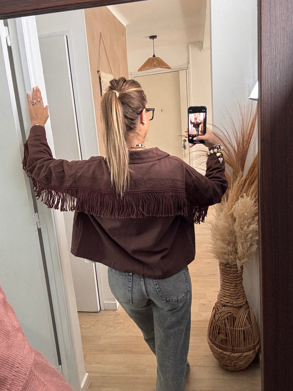 VESTE À FRANGES CHOCO