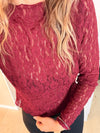 TOP DENTELLE BORDEAUX