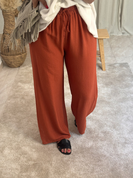 PANTALON FLUIDE TERRACOTA