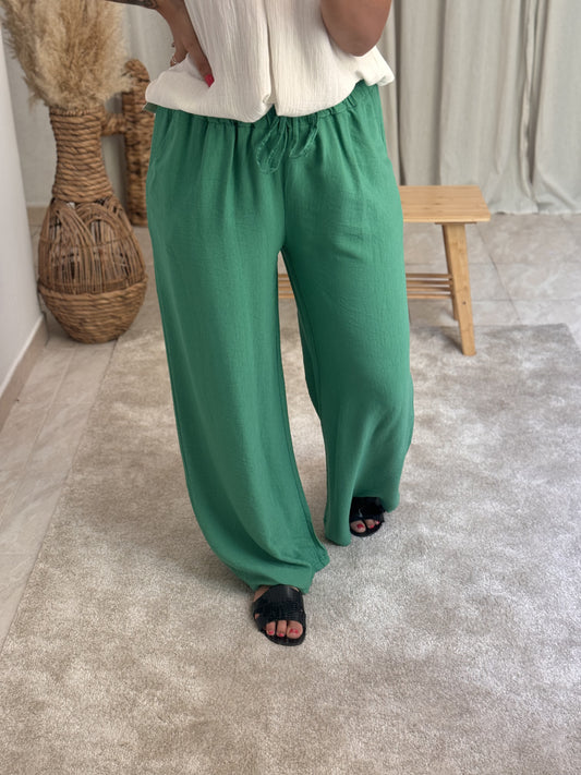 PANTALON FLUIDE VERT