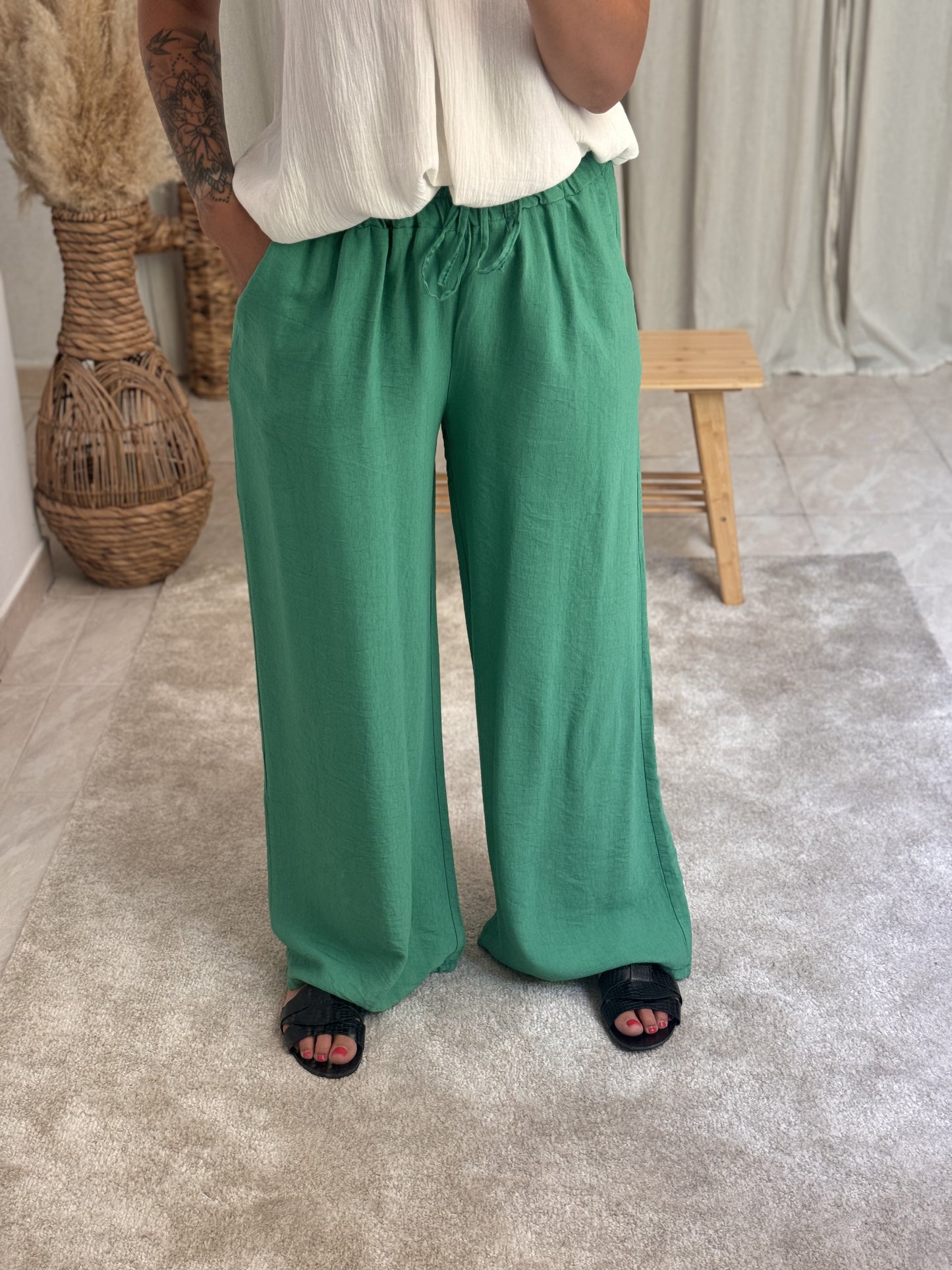 PANTALON FLUIDE VERT