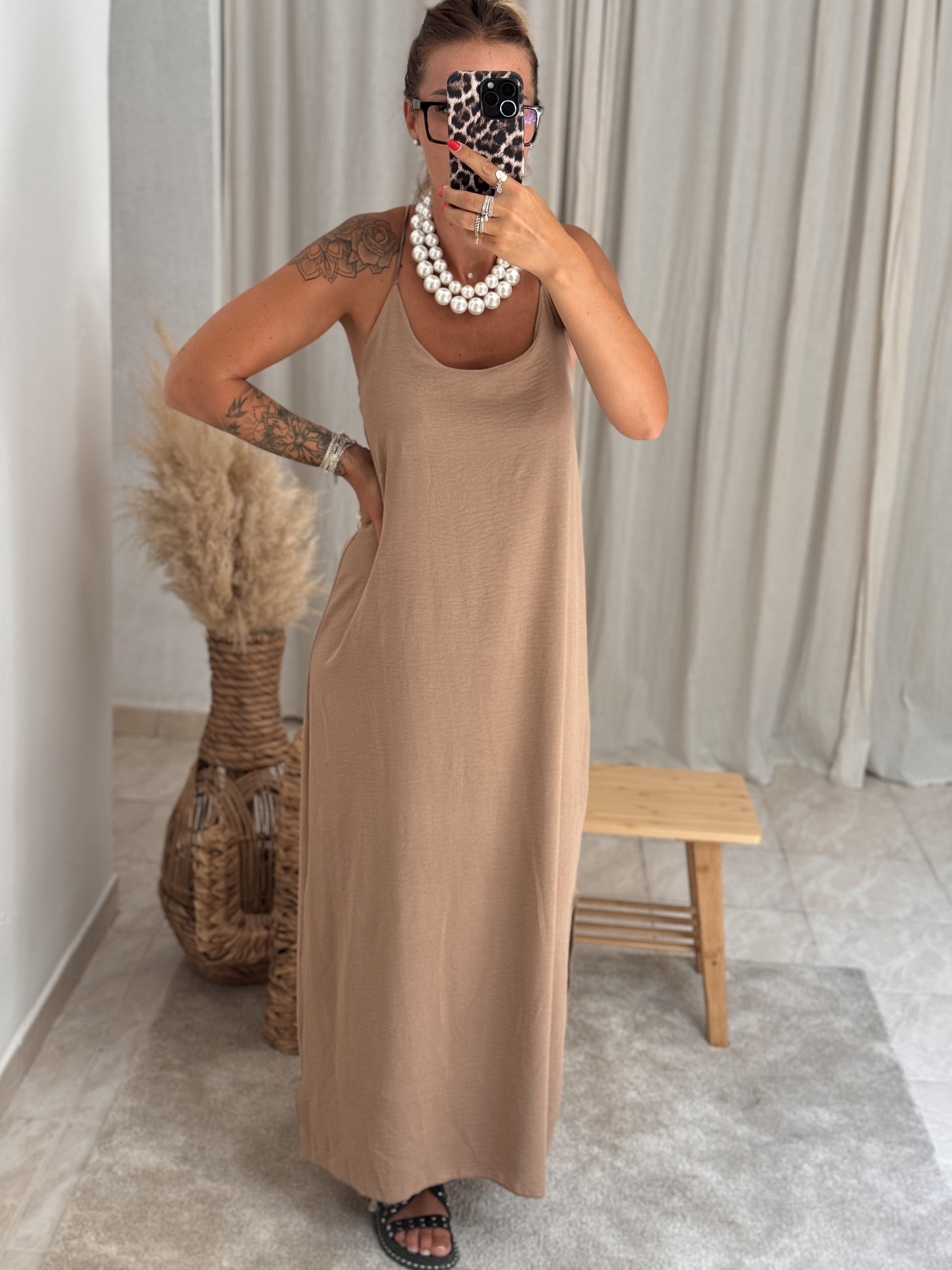 ROBE LONGUE LÉA CAMEL