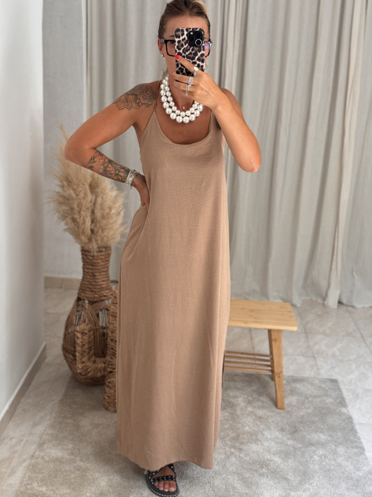 ROBE LONGUE LÉA BEIGE