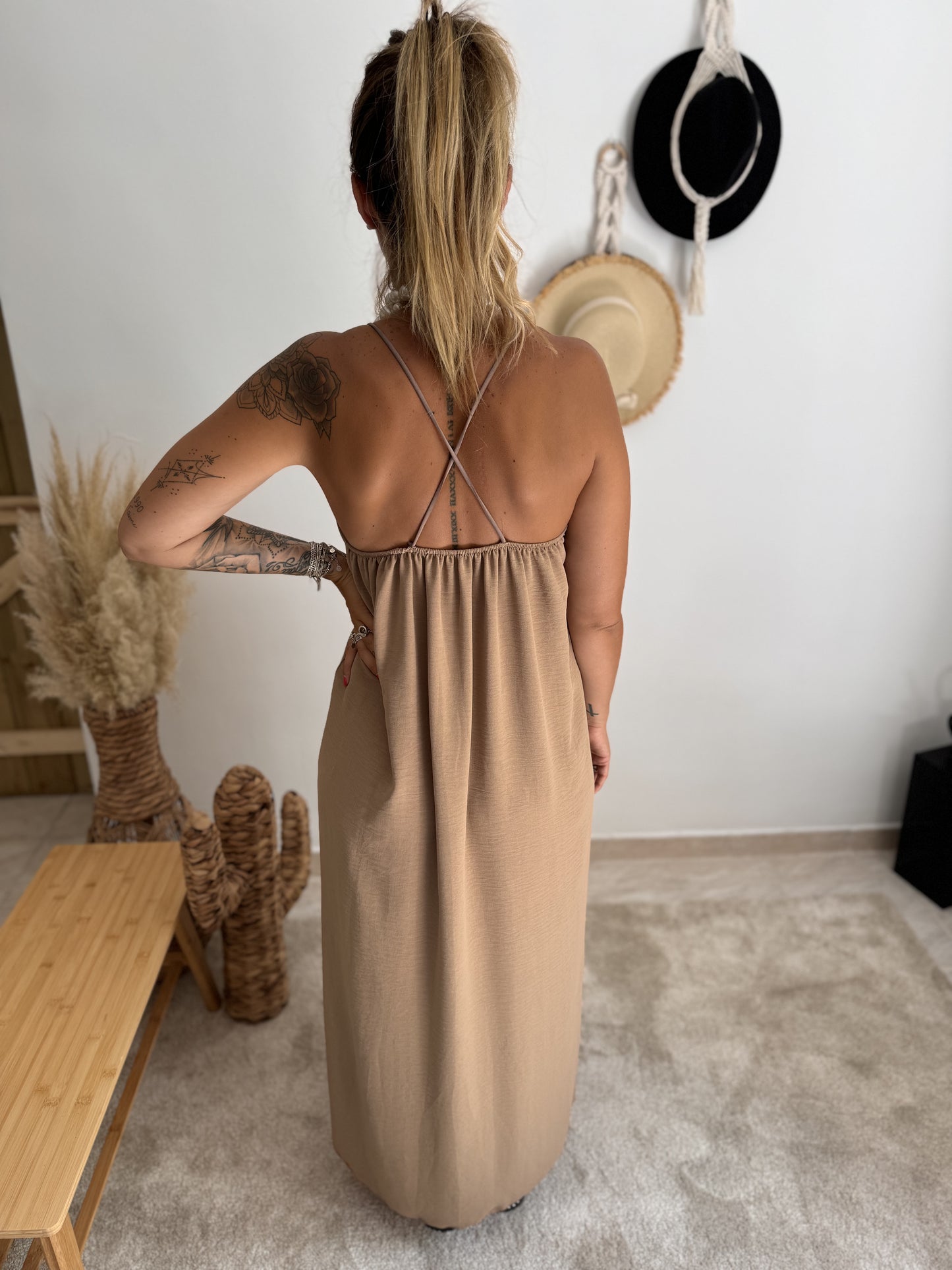 ROBE LONGUE LÉA CAMEL