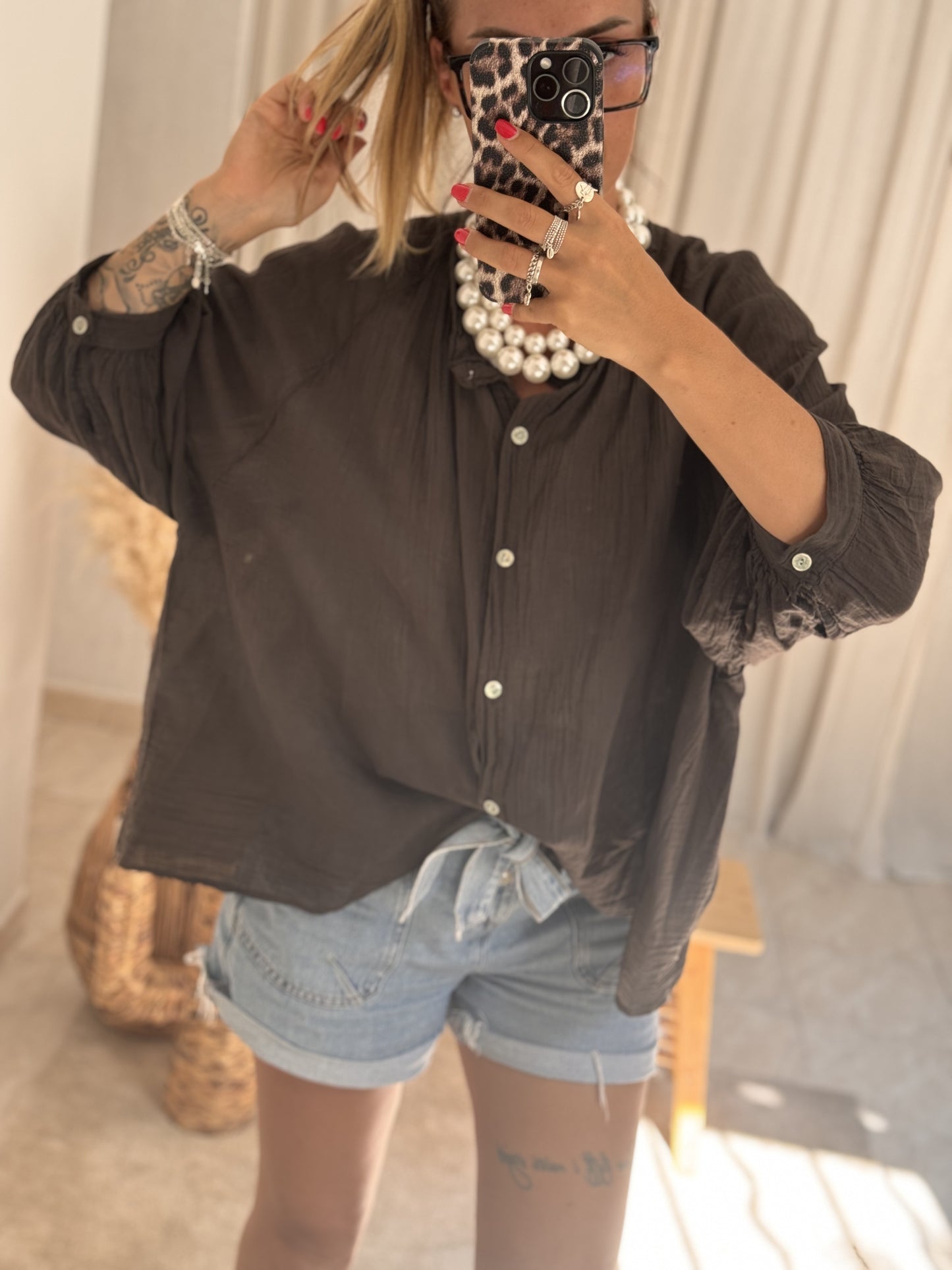 BLOUSE EVA MARRON