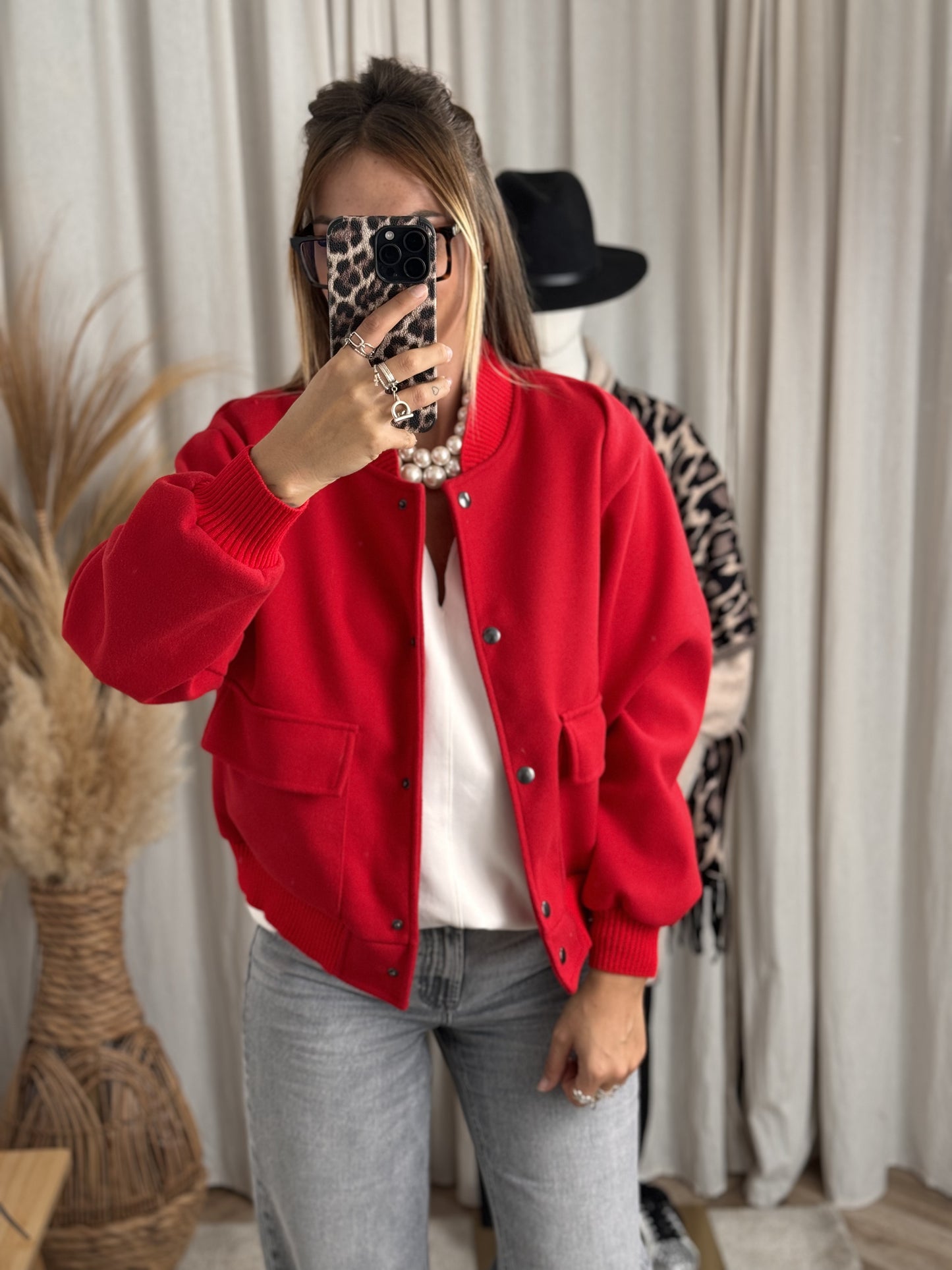 VESTE BOMBERS ROUGE