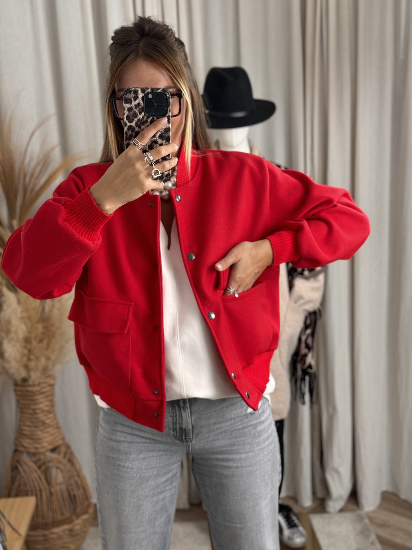 VESTE BOMBERS ROUGE