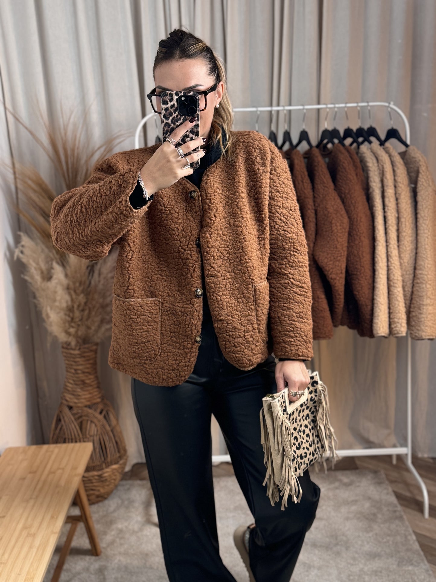 GILET TEDDY MARRON