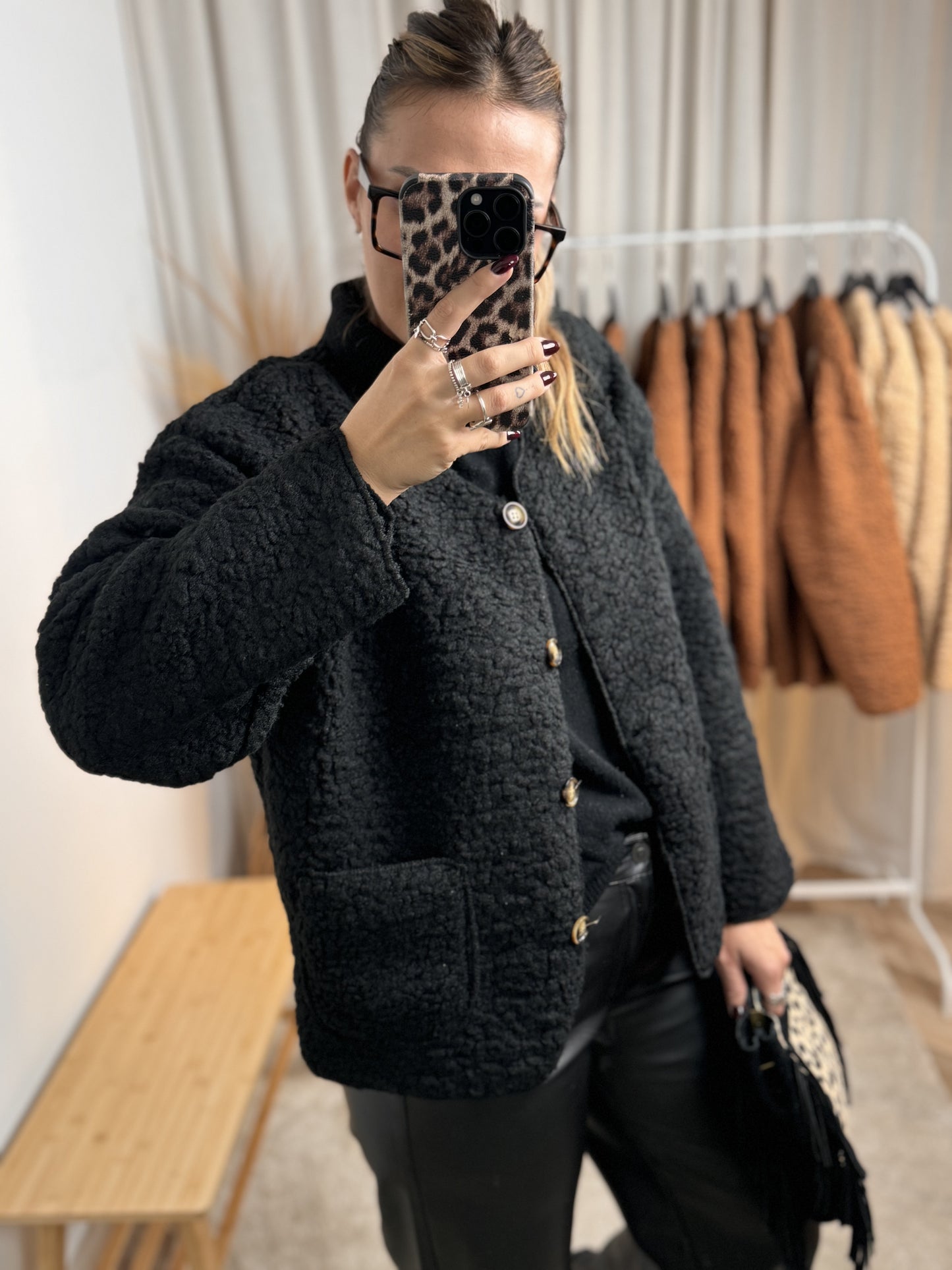 GILET TEDDY NOIR