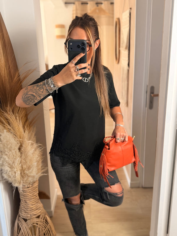 T-shirt I Crochet noir