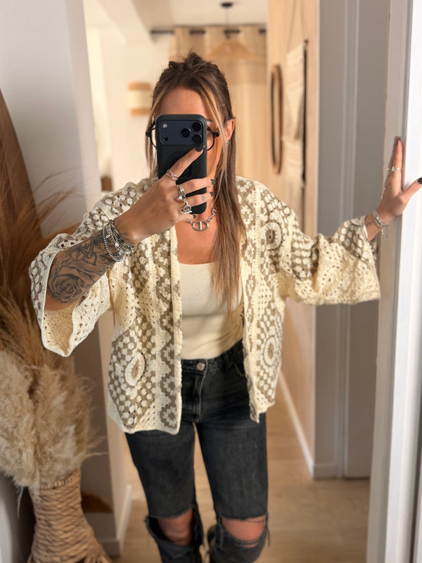 Gilet I crochet taupe