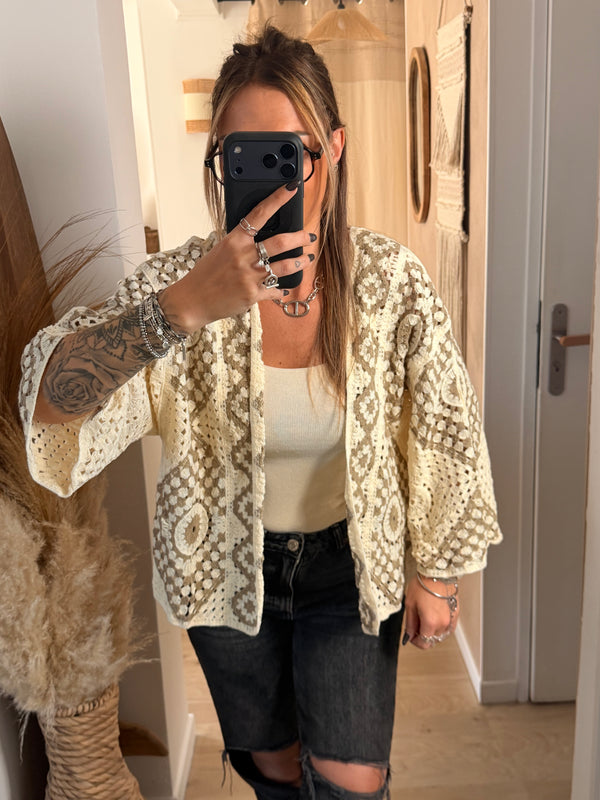 Gilet I crochet taupe