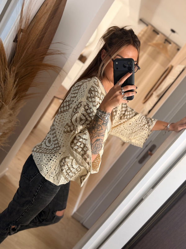 Gilet I crochet taupe