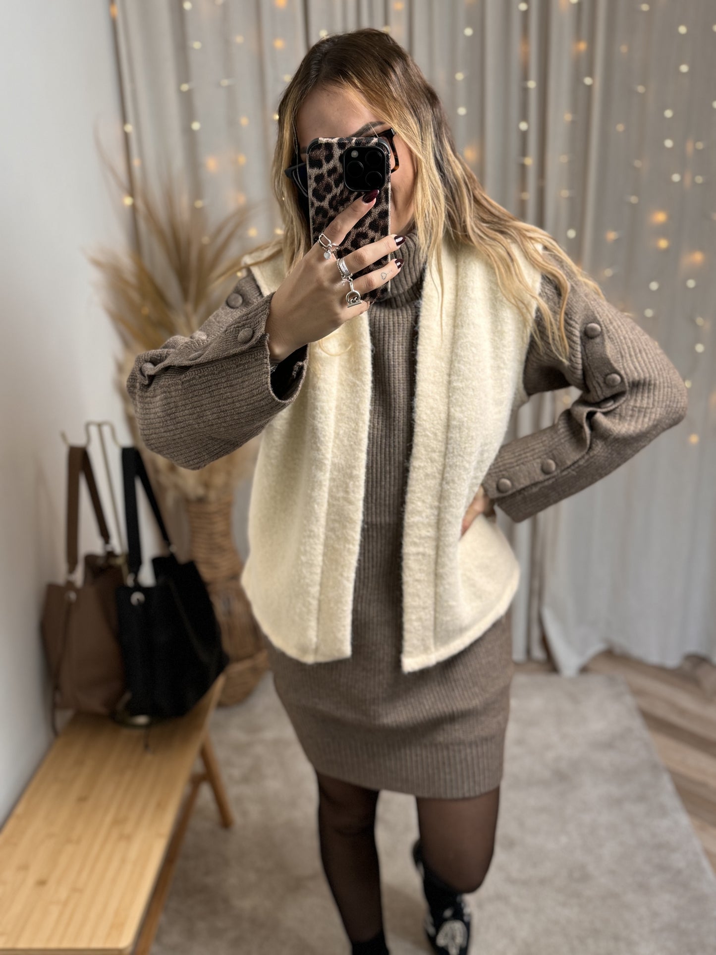 ROBE PULL MATHILDE TAUPE