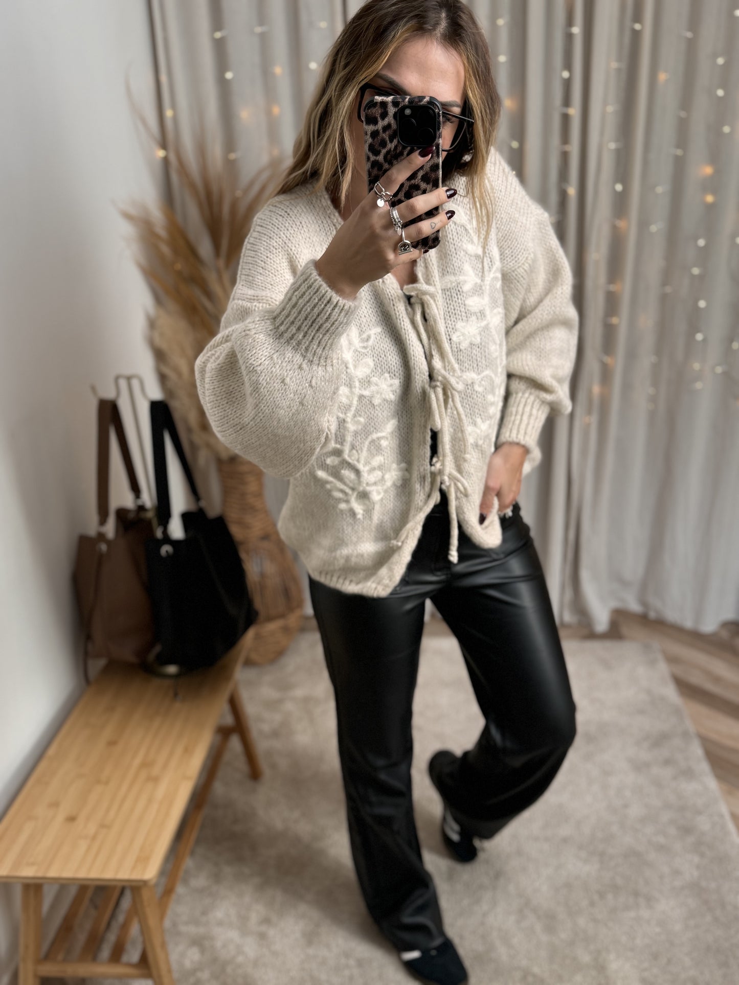 GILET NOEUDS BEIGE