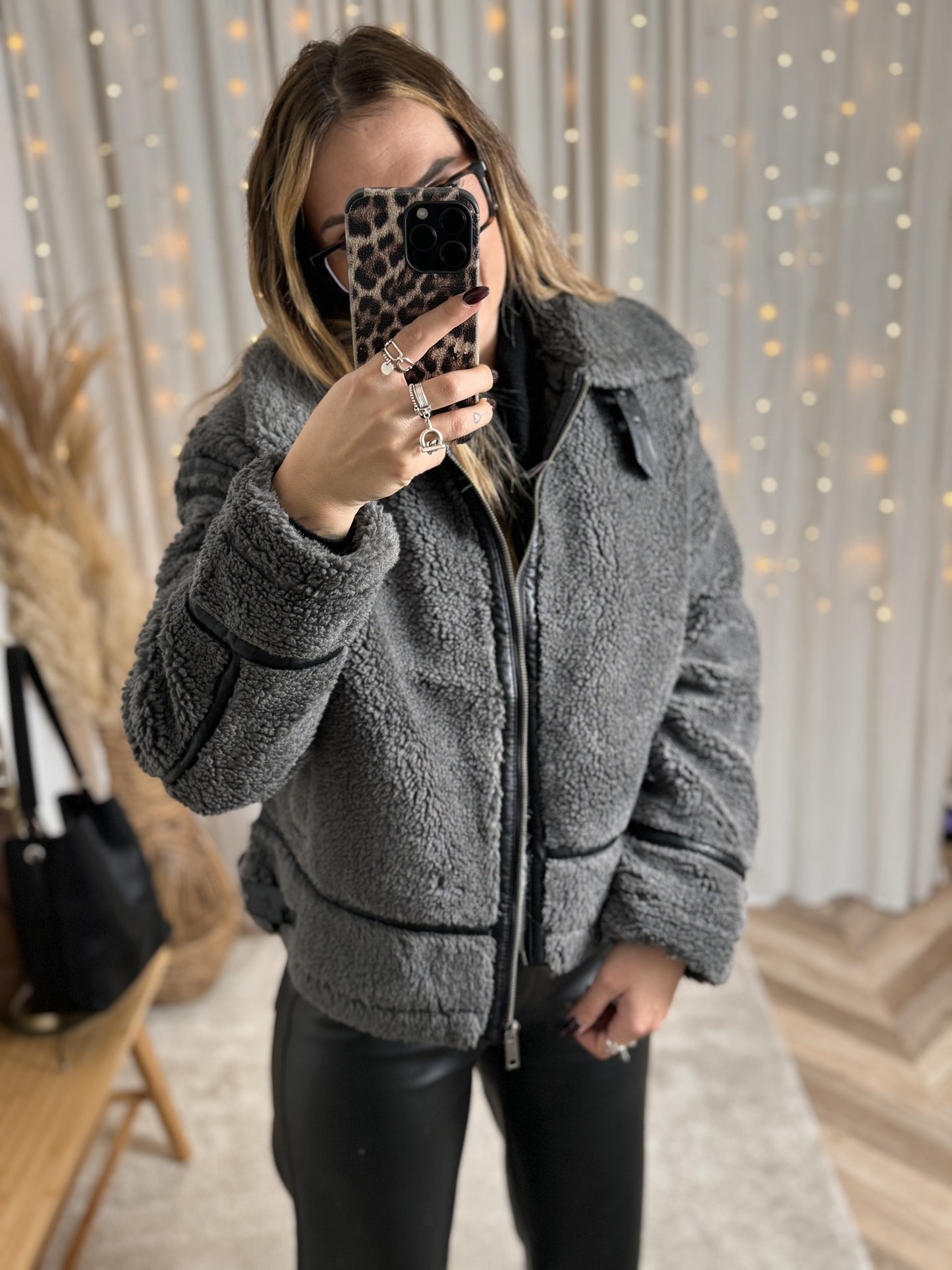 VESTE TEDDY EDEN GRIS