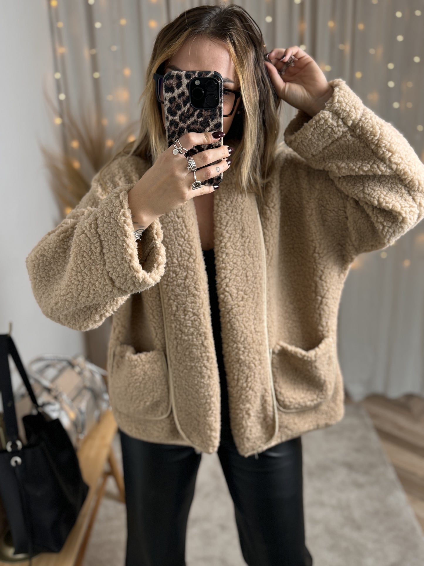 GILET TEDDY CAMEL