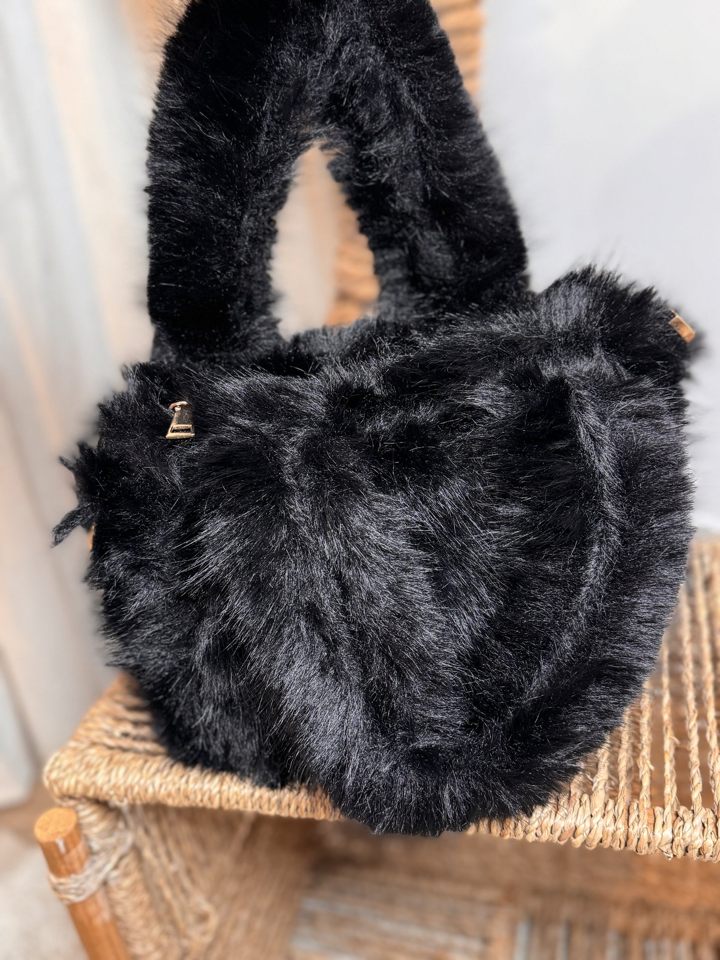 SAC FAUSSE FOURRURE NOIR