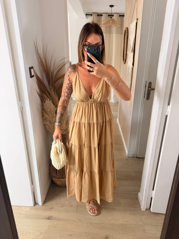 Robe longue I Flora camel