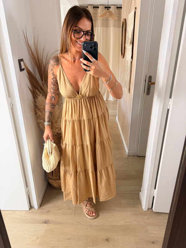 Robe longue I Flora camel