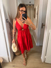 Robe courte I Flora rouge
