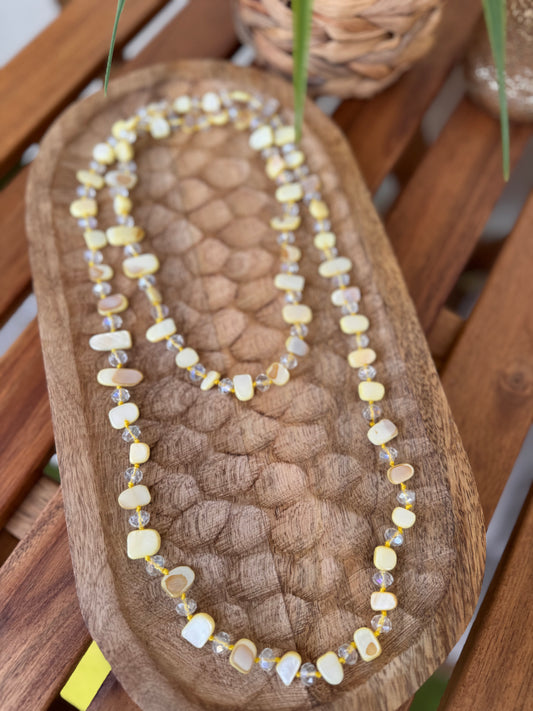 COLLIER SAUTOIR JAUNE
